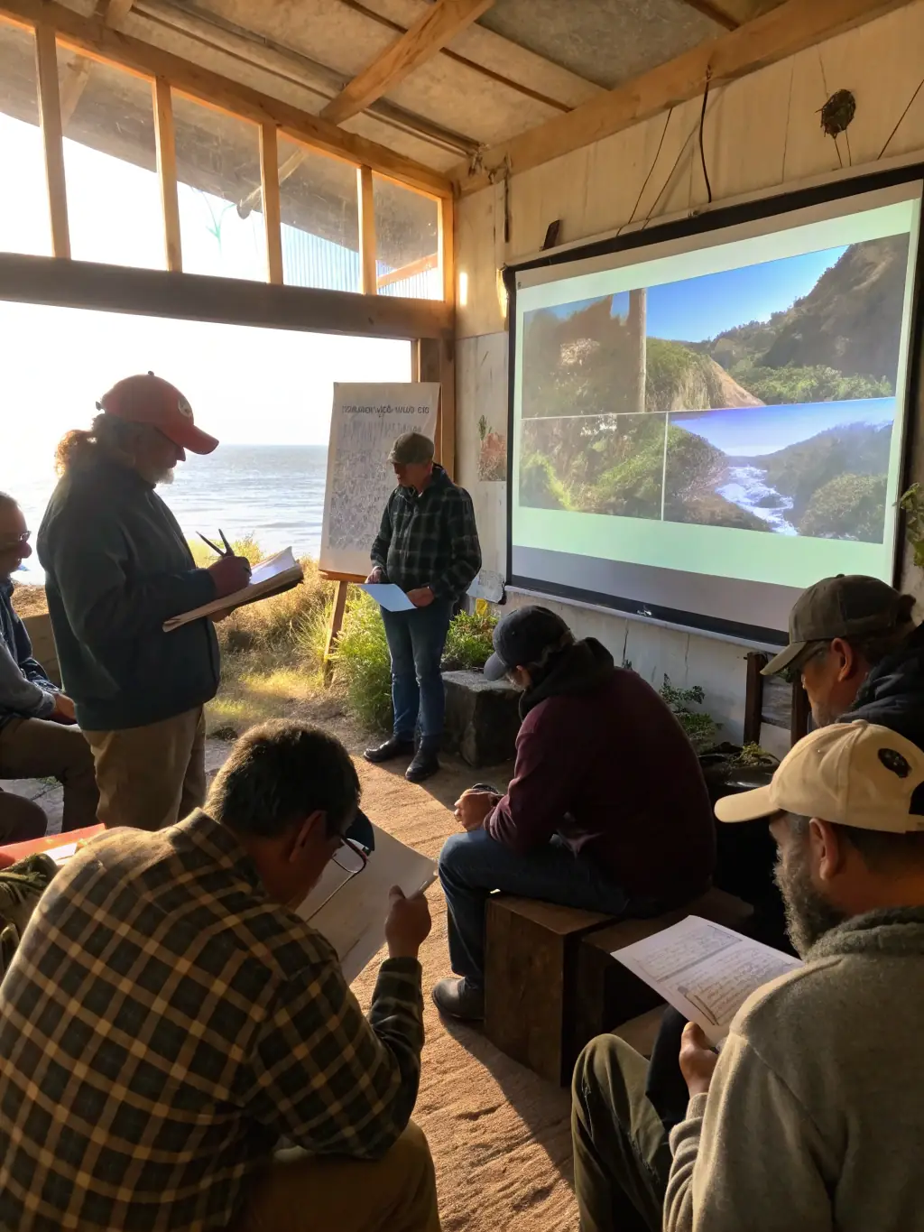 Participants at an educational workshop learning about traditional farming techniques, highlighting engagement in events.